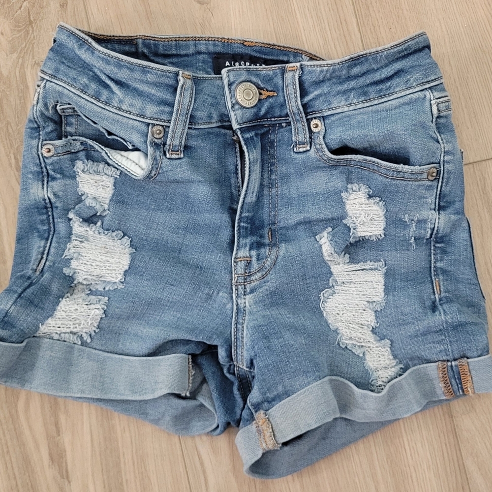 Aeropostale Denim Shorts High Rise Midi sz 000